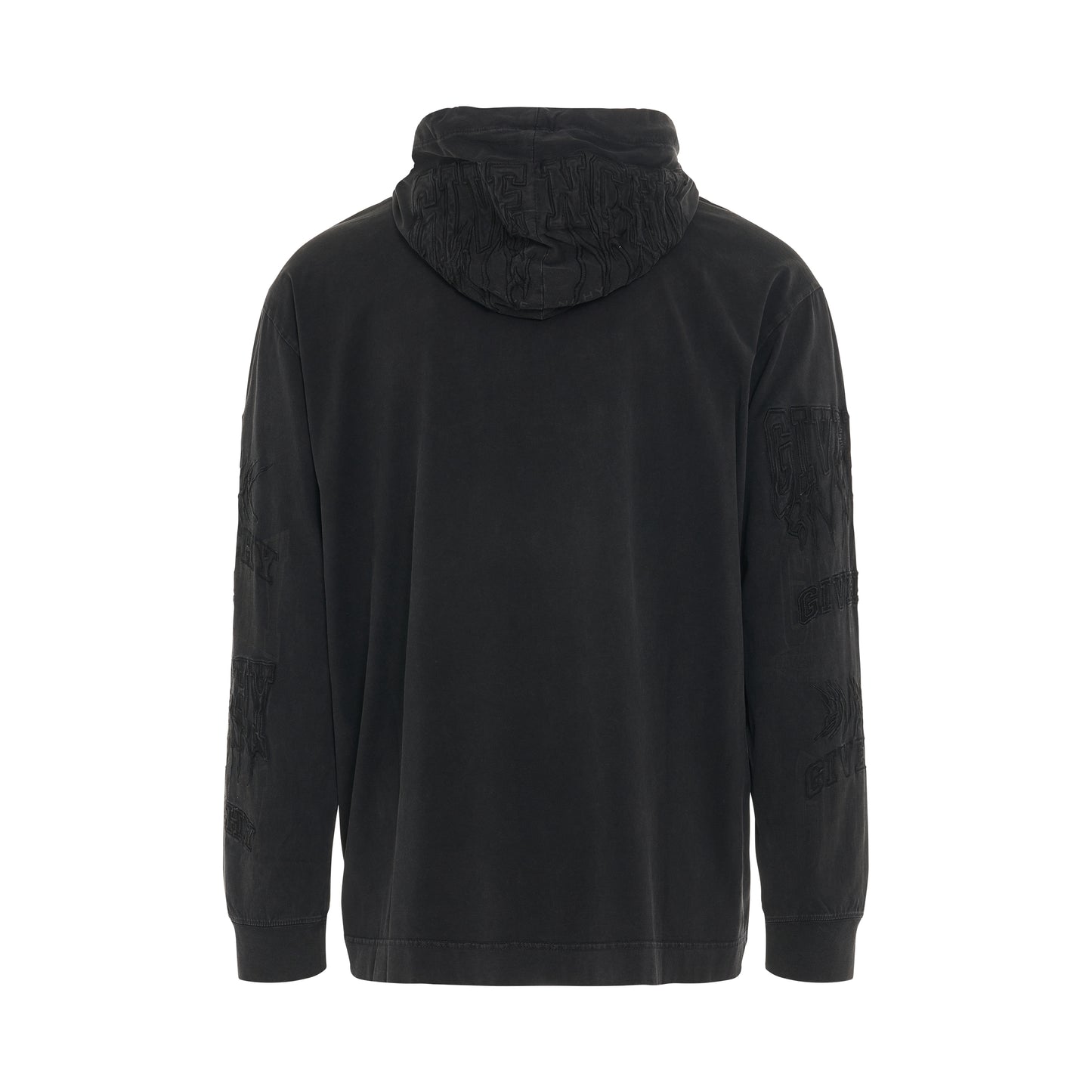 Multilogo Dyed Hoodie in Faded Black