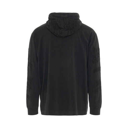 Multilogo Dyed Hoodie in Faded Black