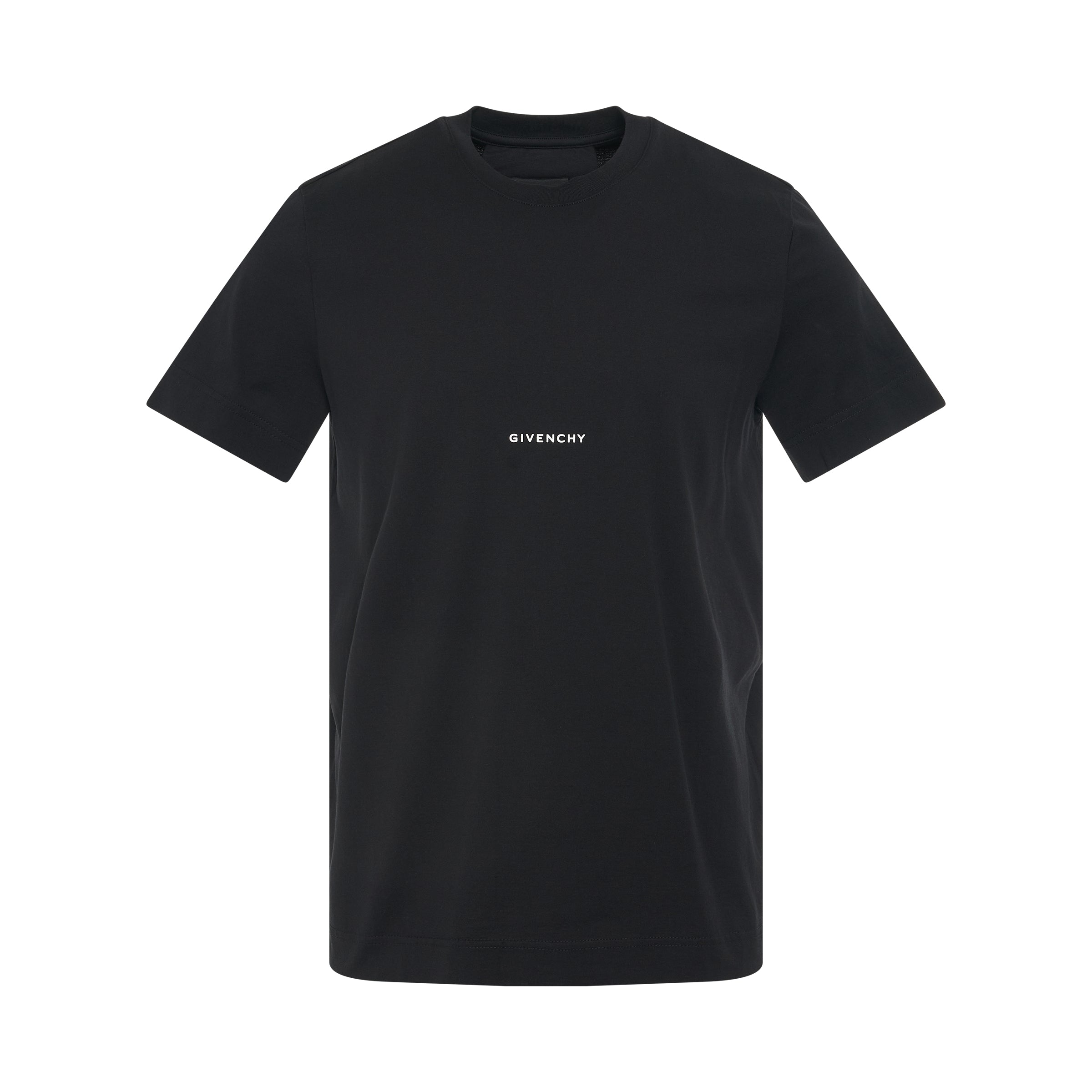 Print Logo Slim Fit Jersey T-Shirt in Black