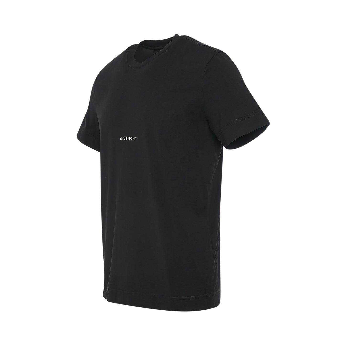 Print Logo Slim Fit Jersey T-Shirt in Black