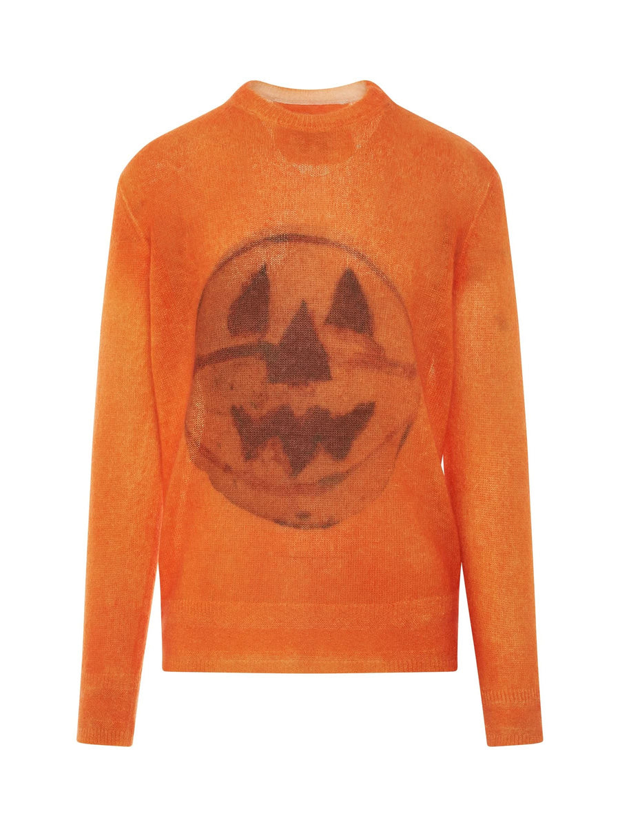 Mixmat Crewneck Print Sweater in Pumpkin