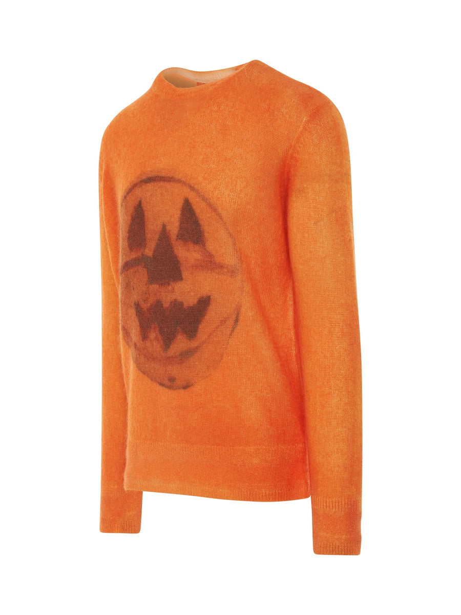 Mixmat Crewneck Print Sweater in Pumpkin
