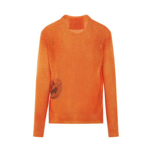 Mixmat Crewneck Print Sweater in Pumpkin