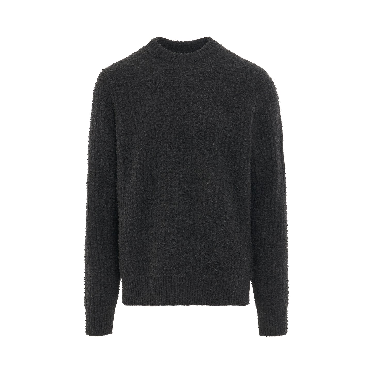 4G Logo Brushed Wool Sweater in Dark Grey