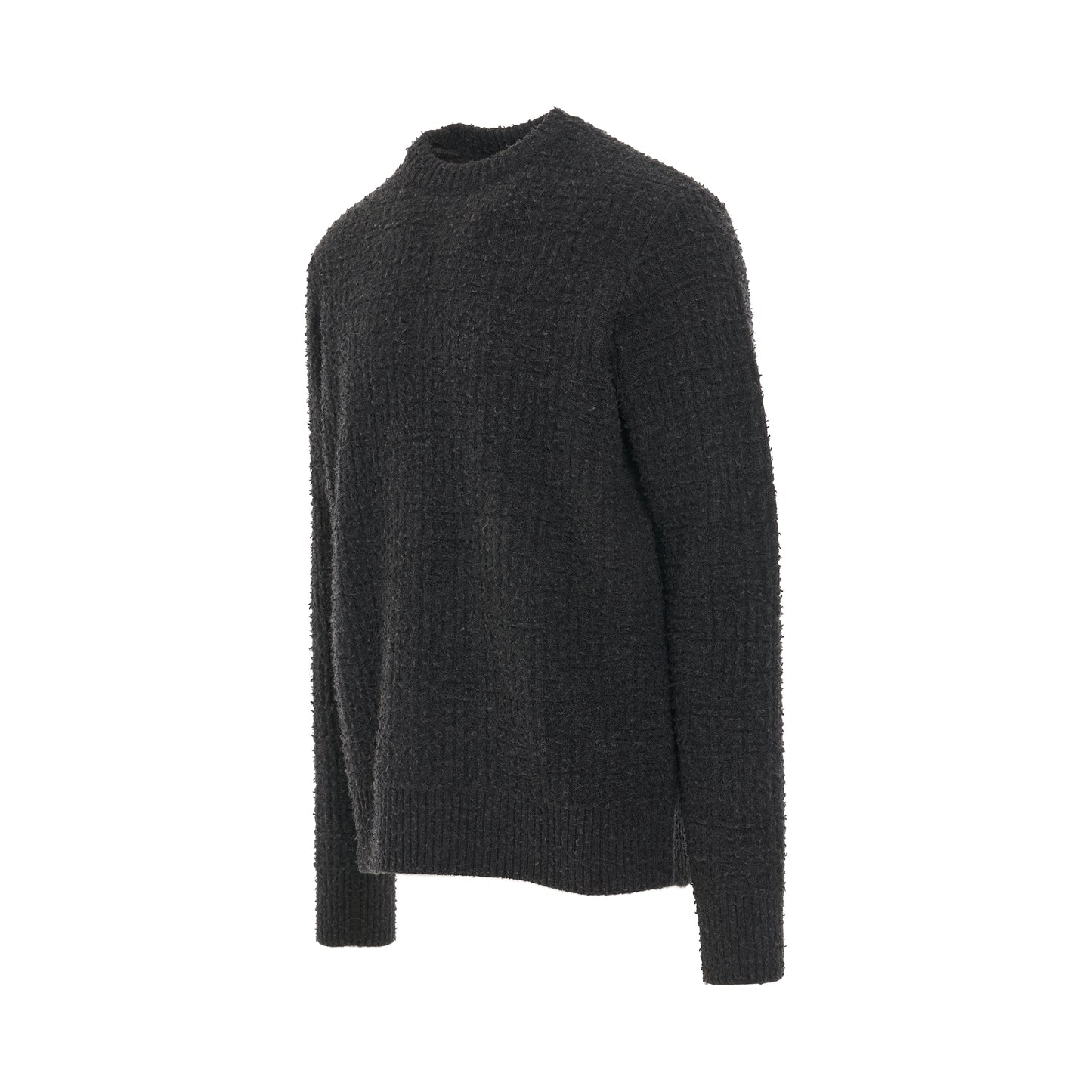 4G Logo Brushed Wool Sweater in Dark Grey