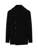 Hook & Bar Quilted Peacoat in Black