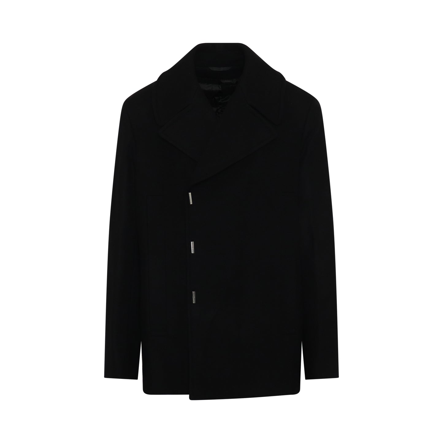 Hook & Bar Quilted Peacoat in Black