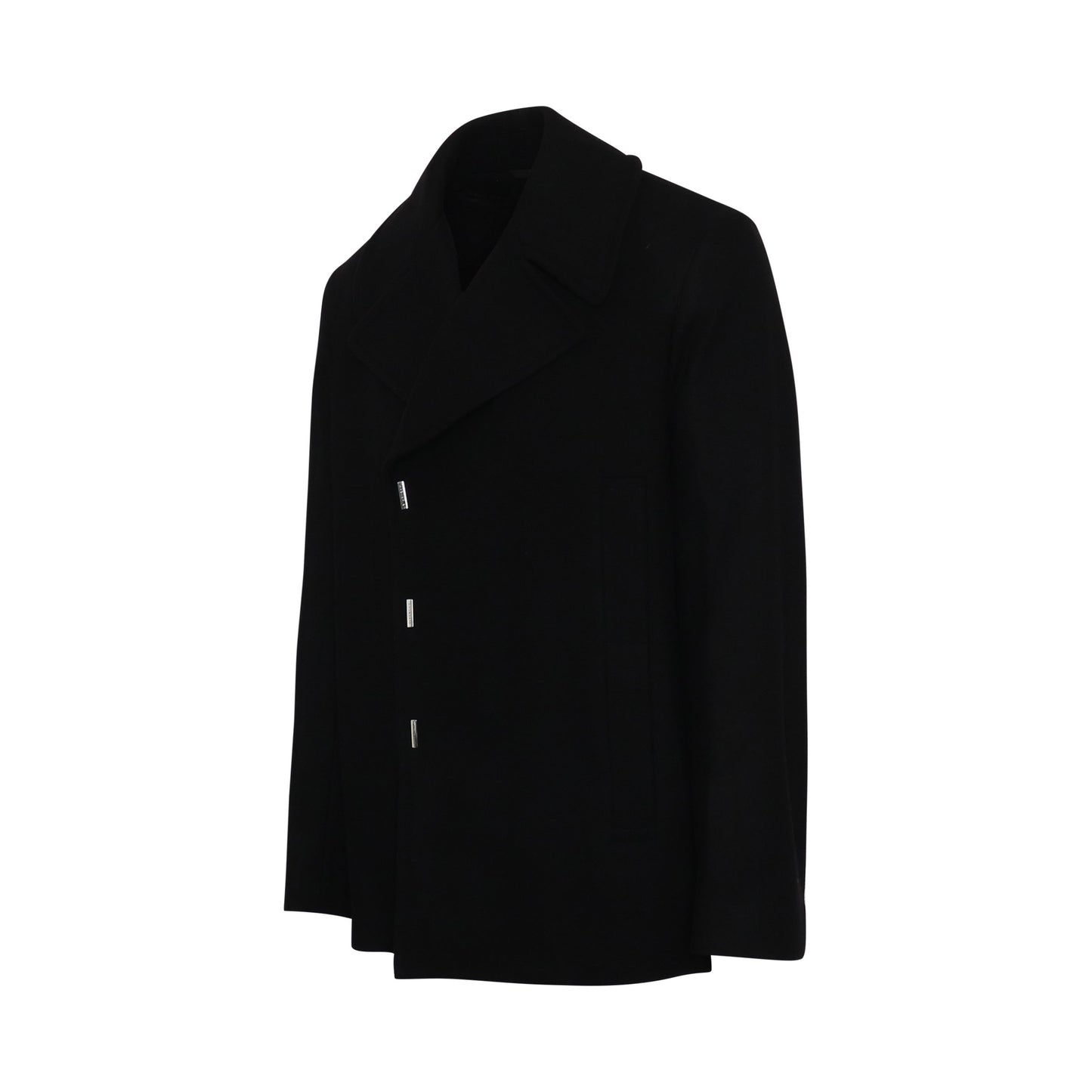 Hook & Bar Quilted Peacoat in Black