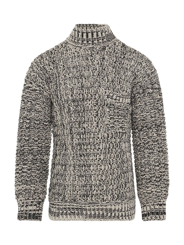 Jacquard Crewneck Knit in Black