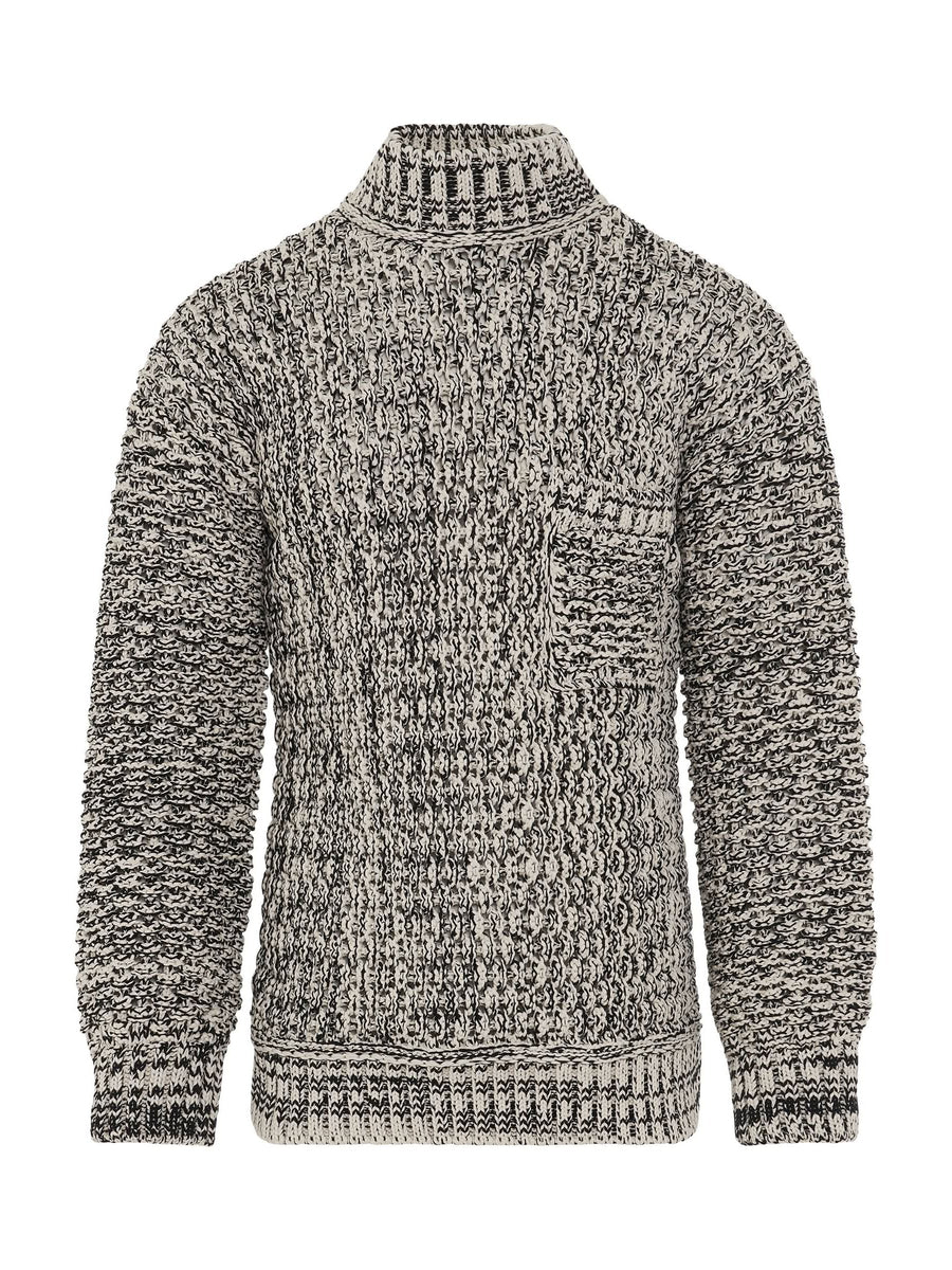 Jacquard Crewneck Knit in Black