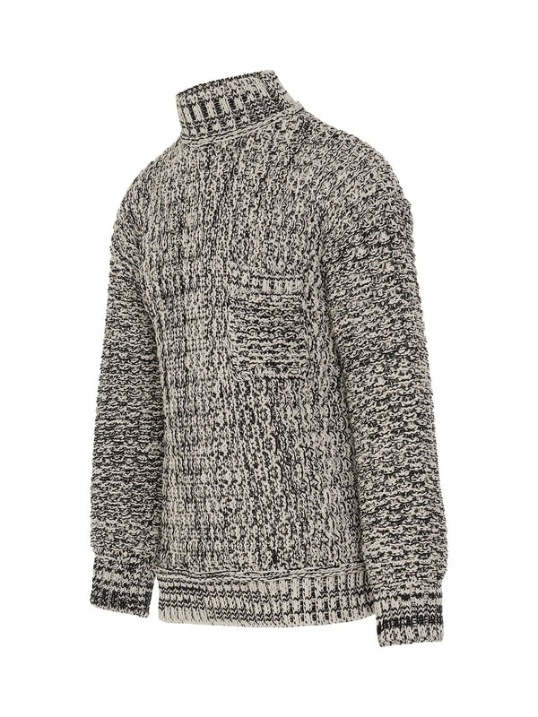 Jacquard Crewneck Knit in Black