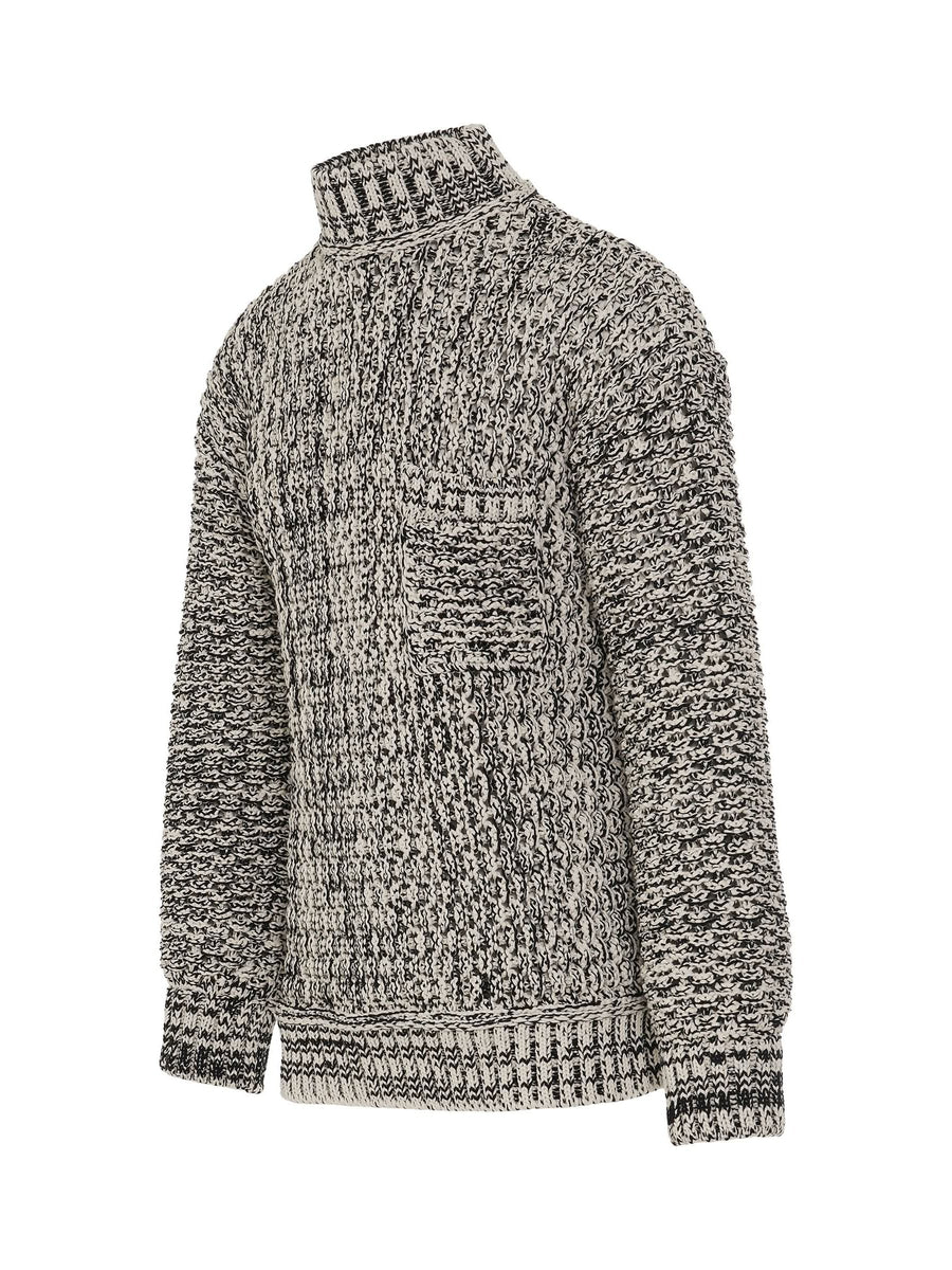 Jacquard Crewneck Knit in Black