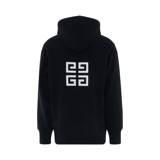 Embroidered Logo Classic Fit Hoodie in Black