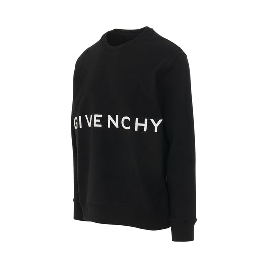 Slim Fit Sweatshirt in Embroidered Felpa in Black