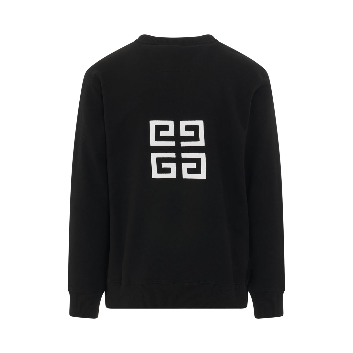 Slim Fit Sweatshirt in Embroidered Felpa in Black