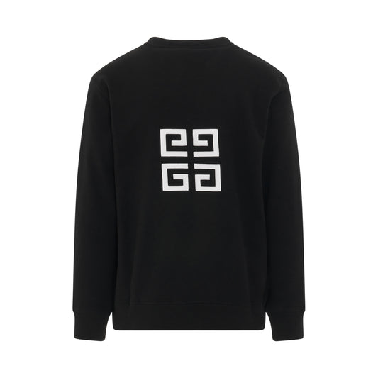 Slim Fit Sweatshirt in Embroidered Felpa in Black