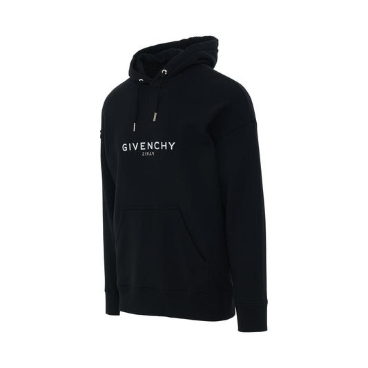 Reverse Logo Slim Fit Hoodie in Black