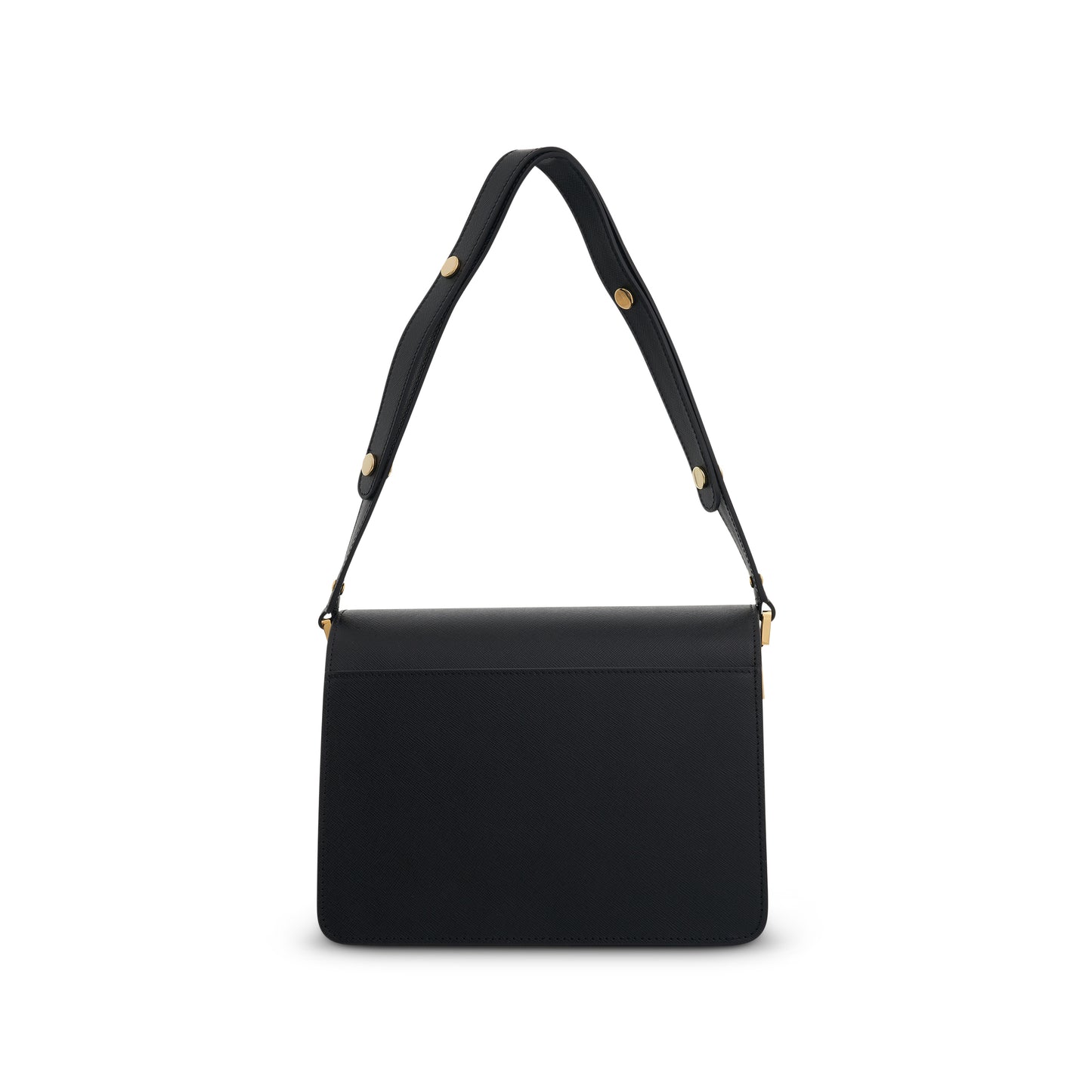 Trunk Medium Saffiano Leather Bag in Black