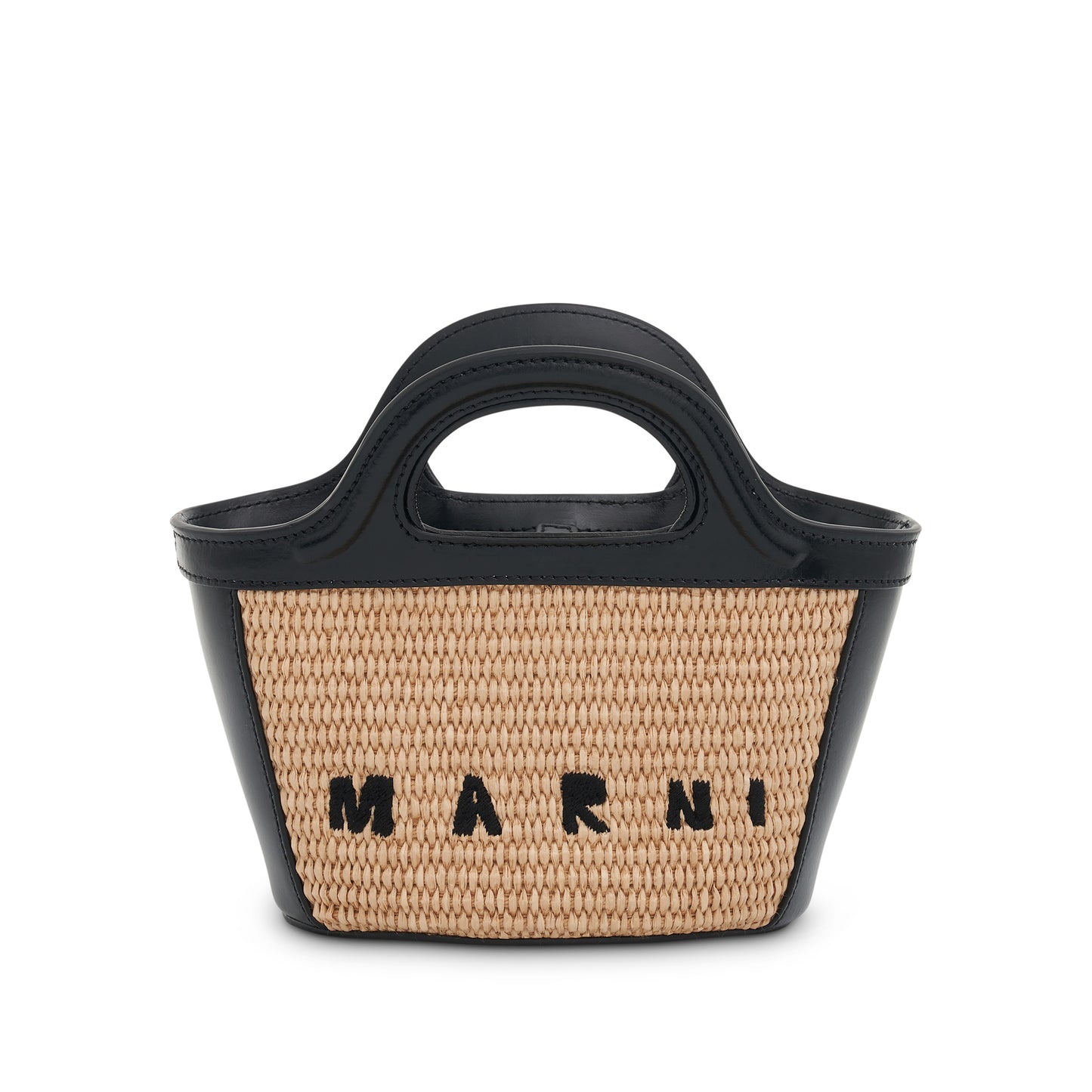 Marni Tropicalia bag in raffia with handles, shoulder strap and fabric  lining for children