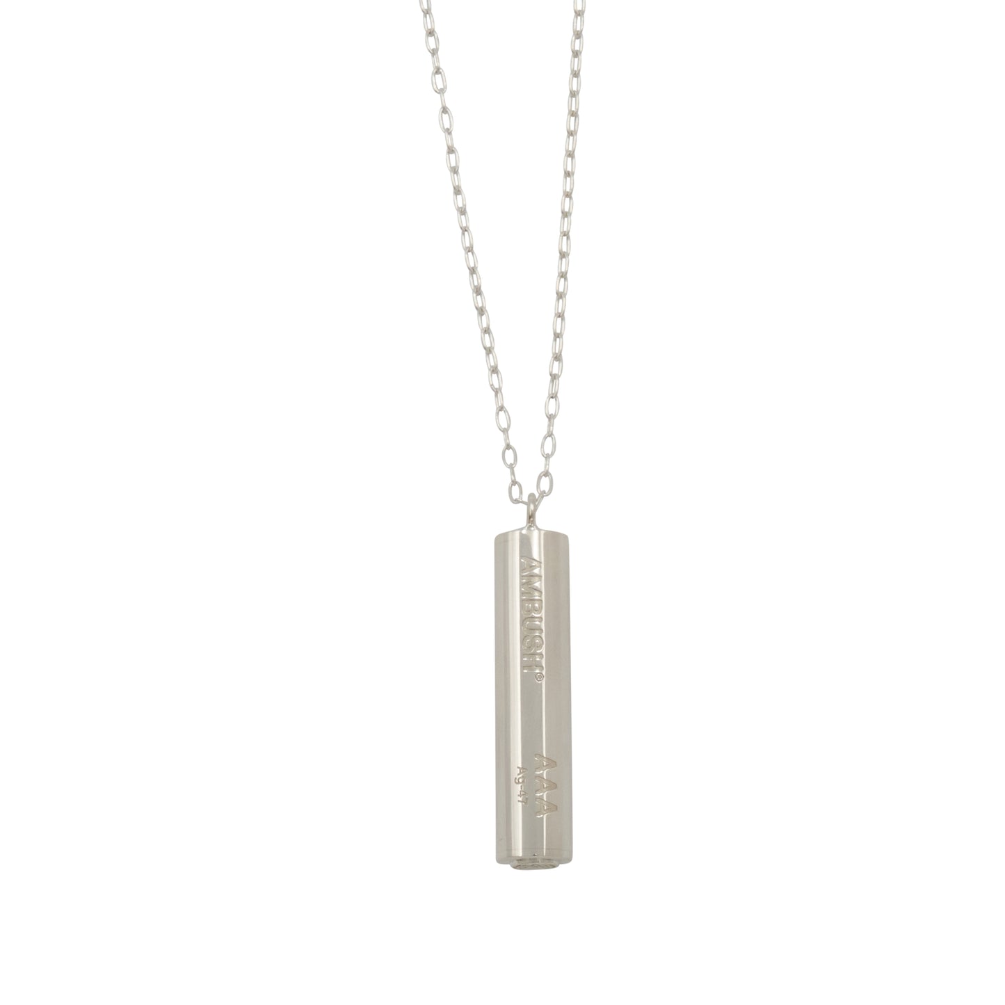 Battery Charm Necklace in Silver