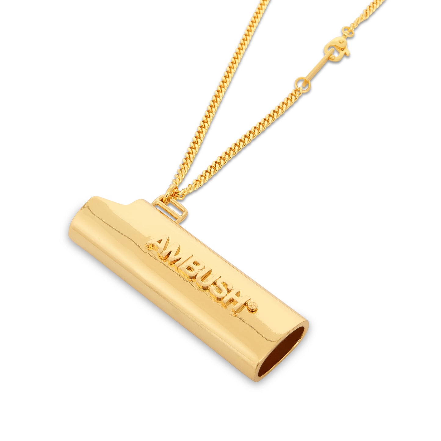 Lighter Case Logo Necklace in Gold