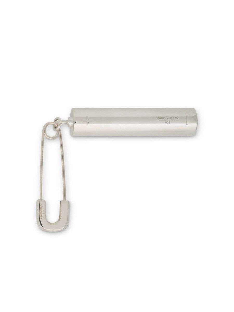 Earring with Battery Charm in Silver