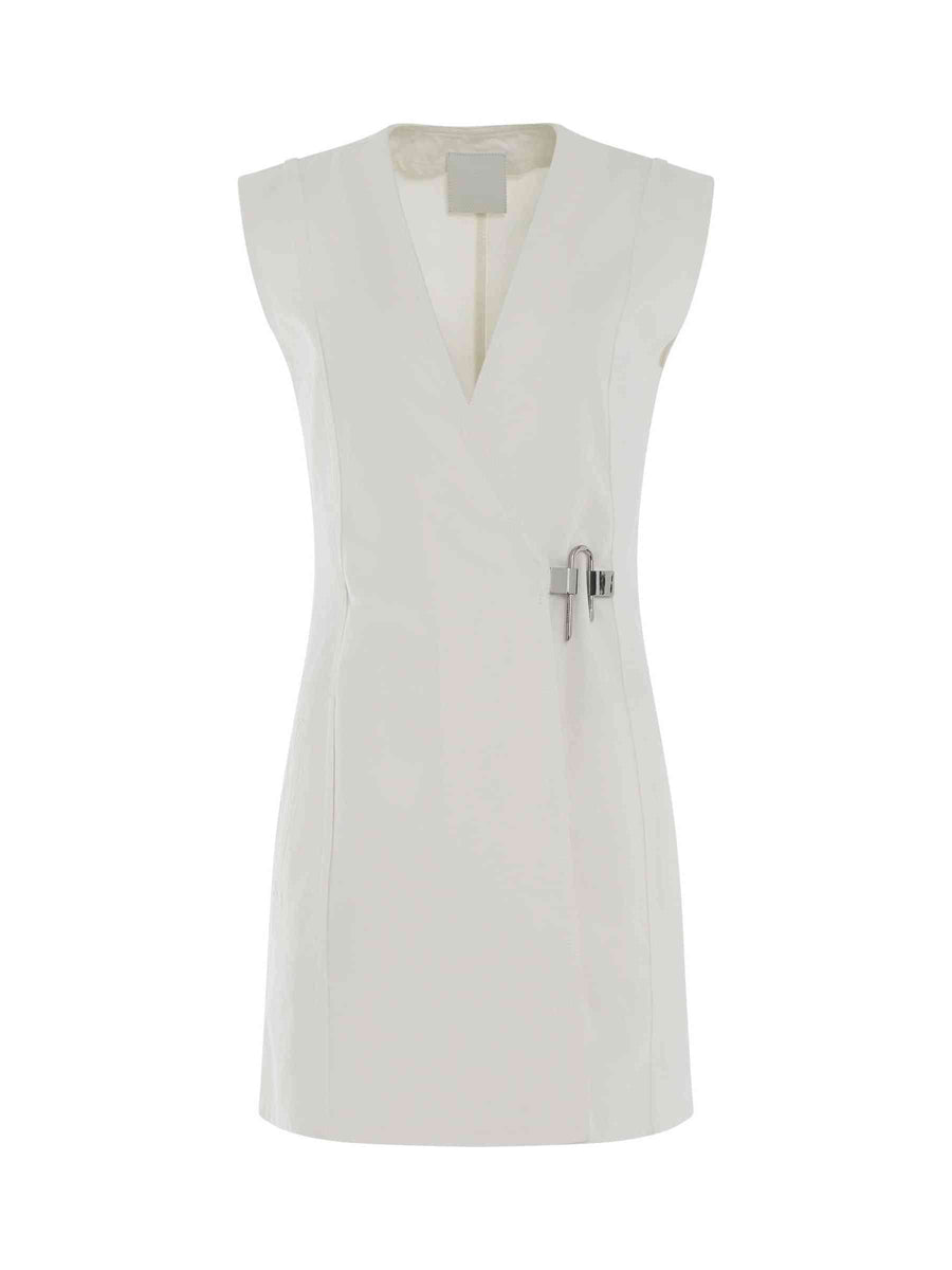 Padlock Denim Dress in White