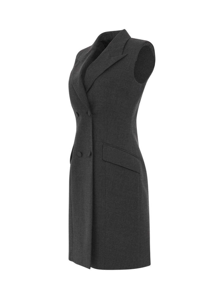 Tailored Sleeveless Dress in Grey