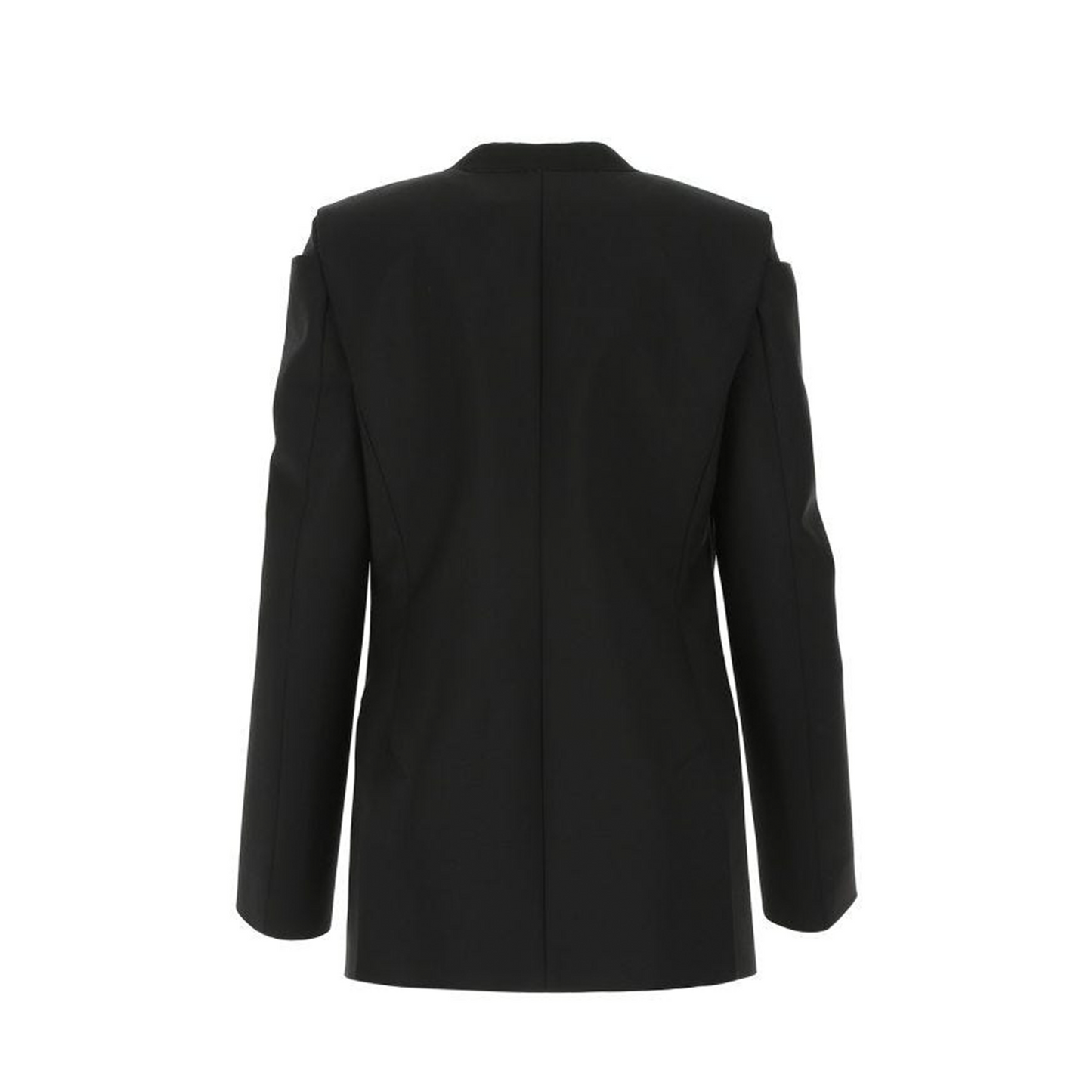 Collarless Blazer Jacket in Wool and Mohair