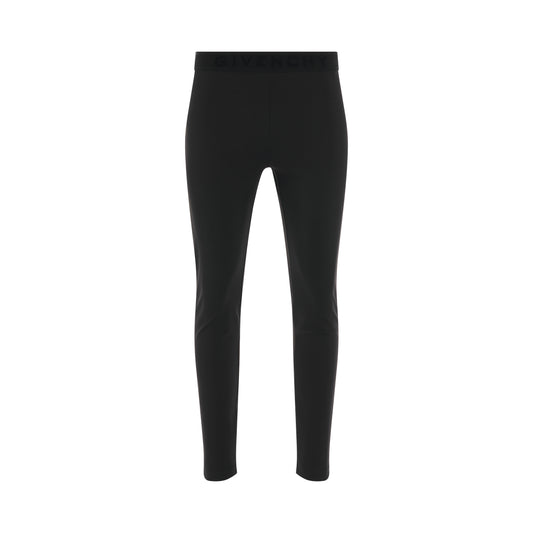 Elastic Logo Legging in Black