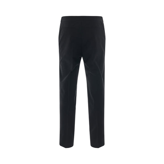 Slim Fit Trousers with Skirt Detail in Black