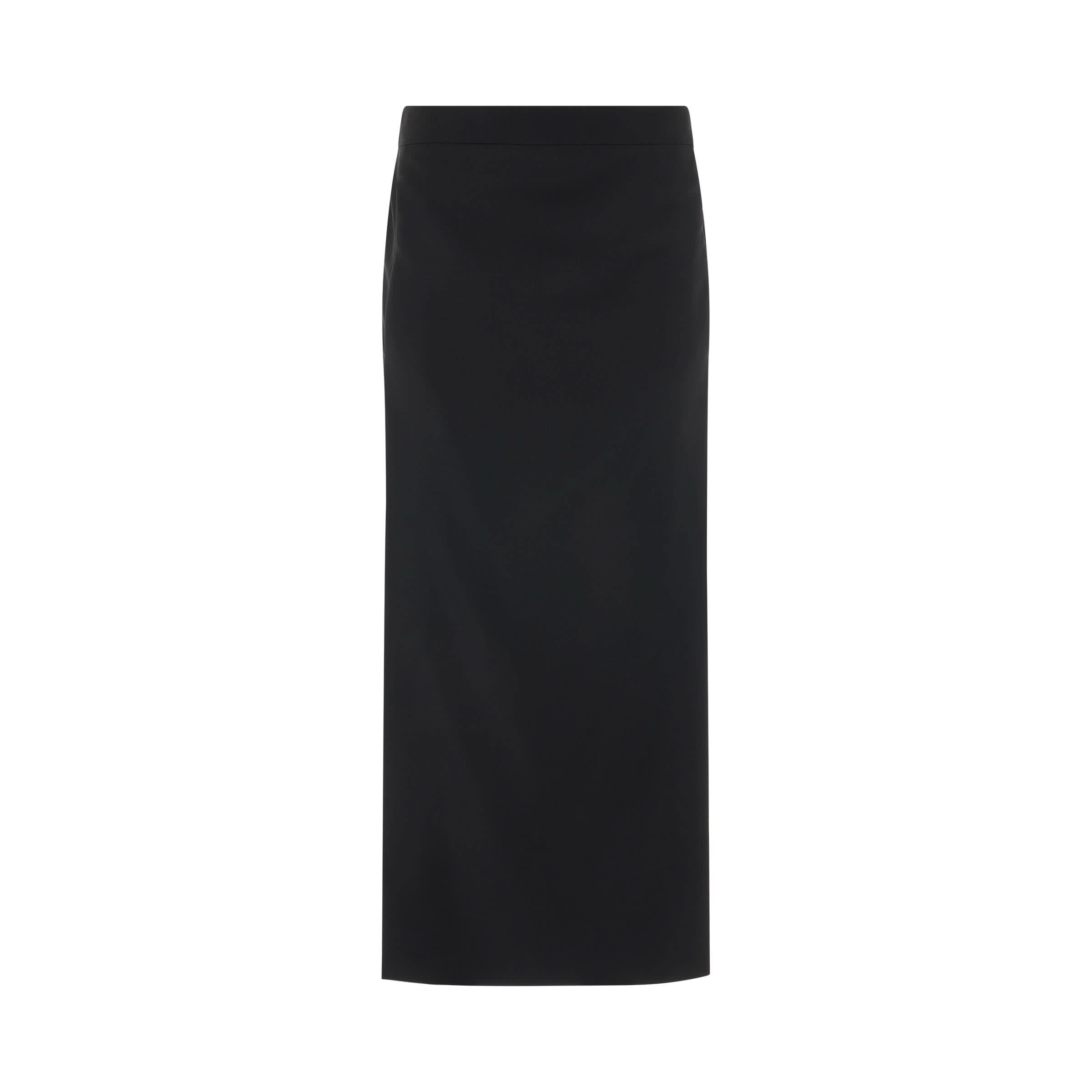 Slim Trousers with Long Apron in Black