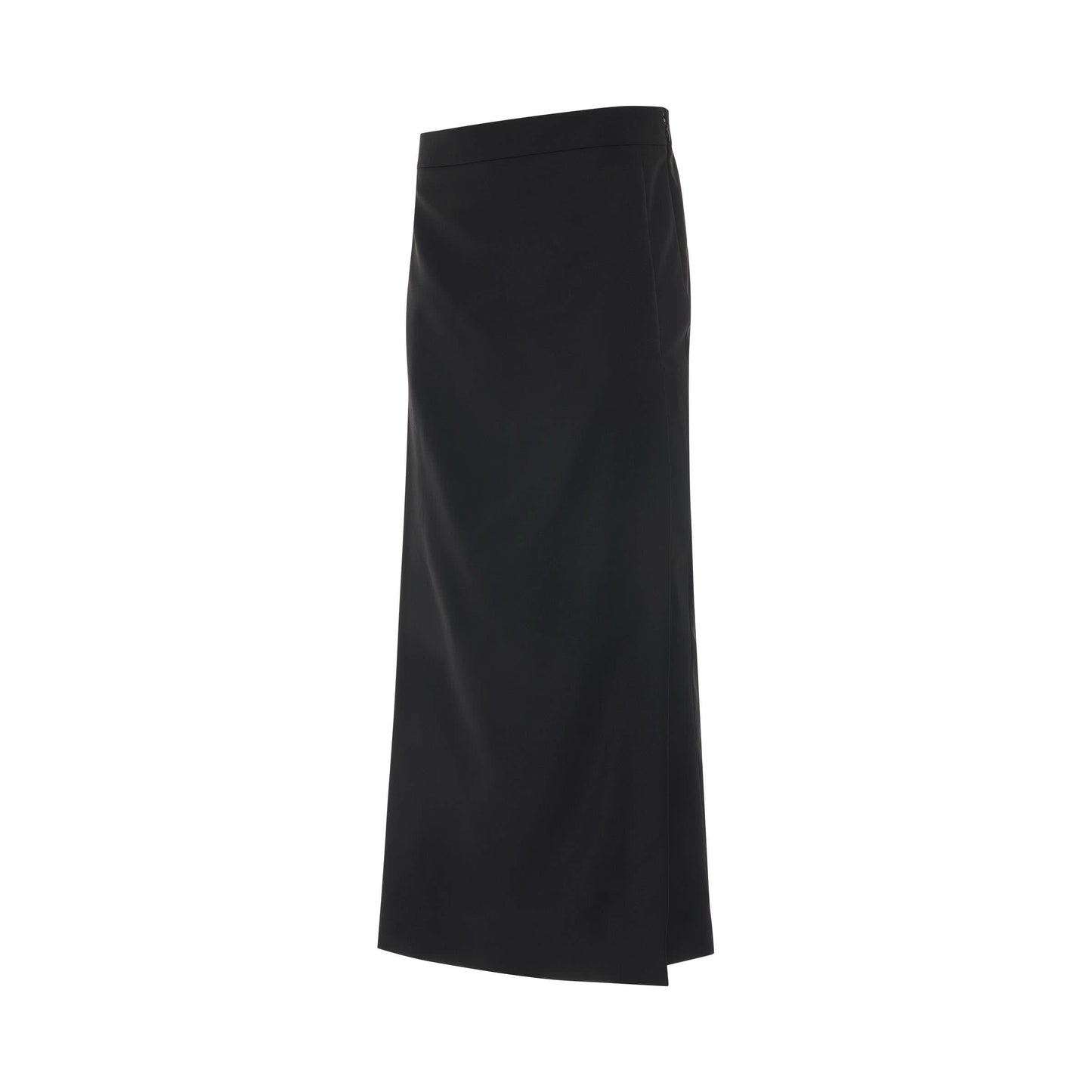 Slim Trousers with Long Apron in Black