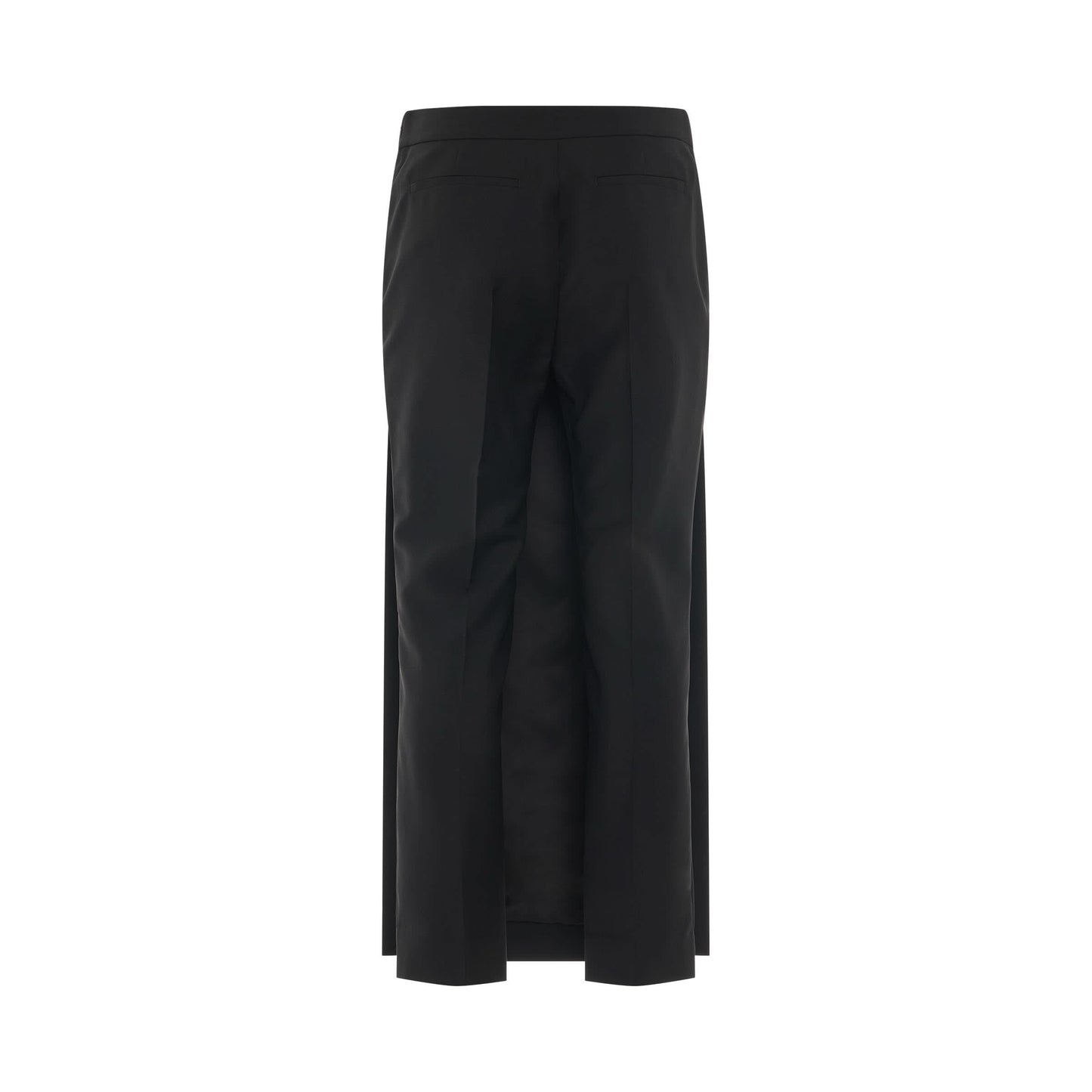 Slim Trousers with Long Apron in Black