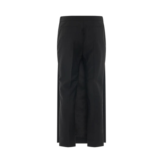 Slim Trousers with Long Apron in Black