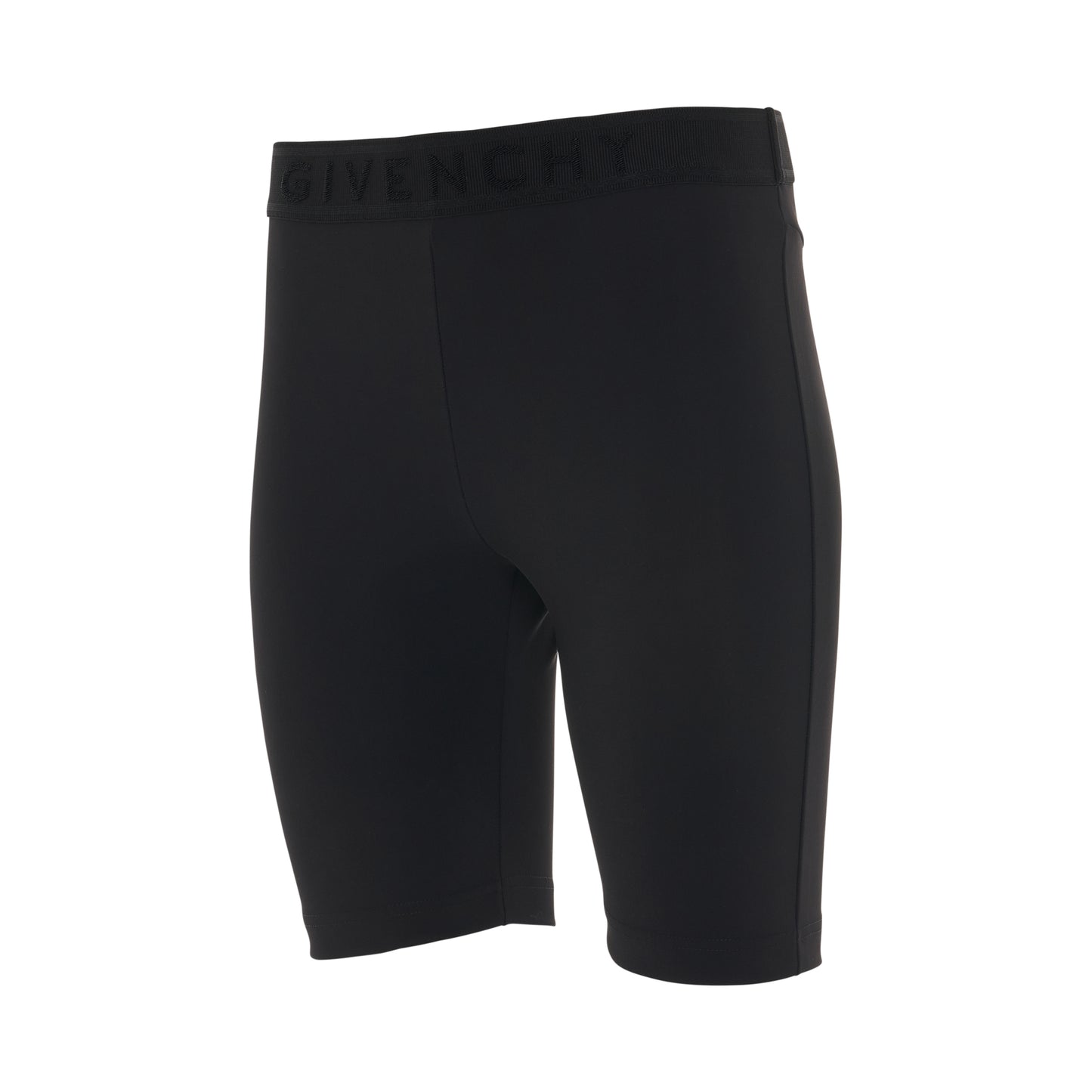 Cyclist Shorts with Elastic Jacquard in Black