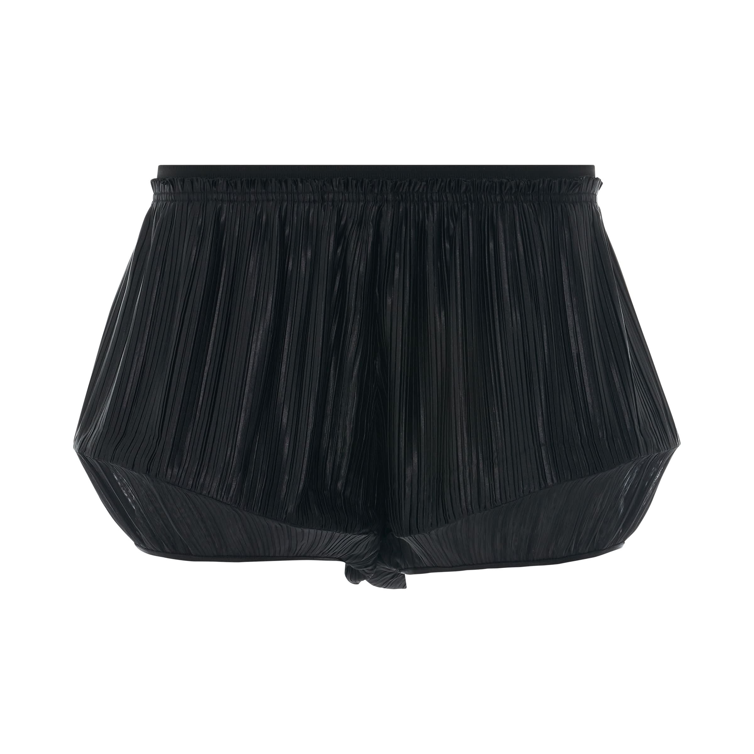 GIVENCHY Pleated Structured Shorts in Black Front View from MARAIS