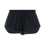 Pleated Structured Shorts in Black