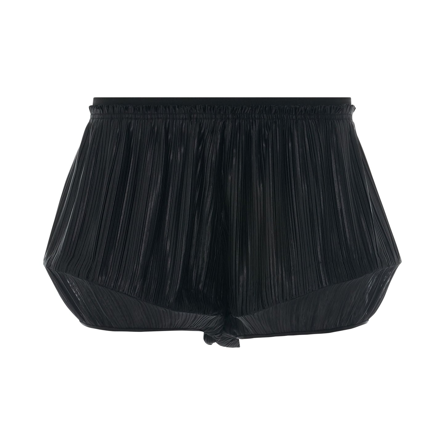 Pleated Structured Shorts in Black