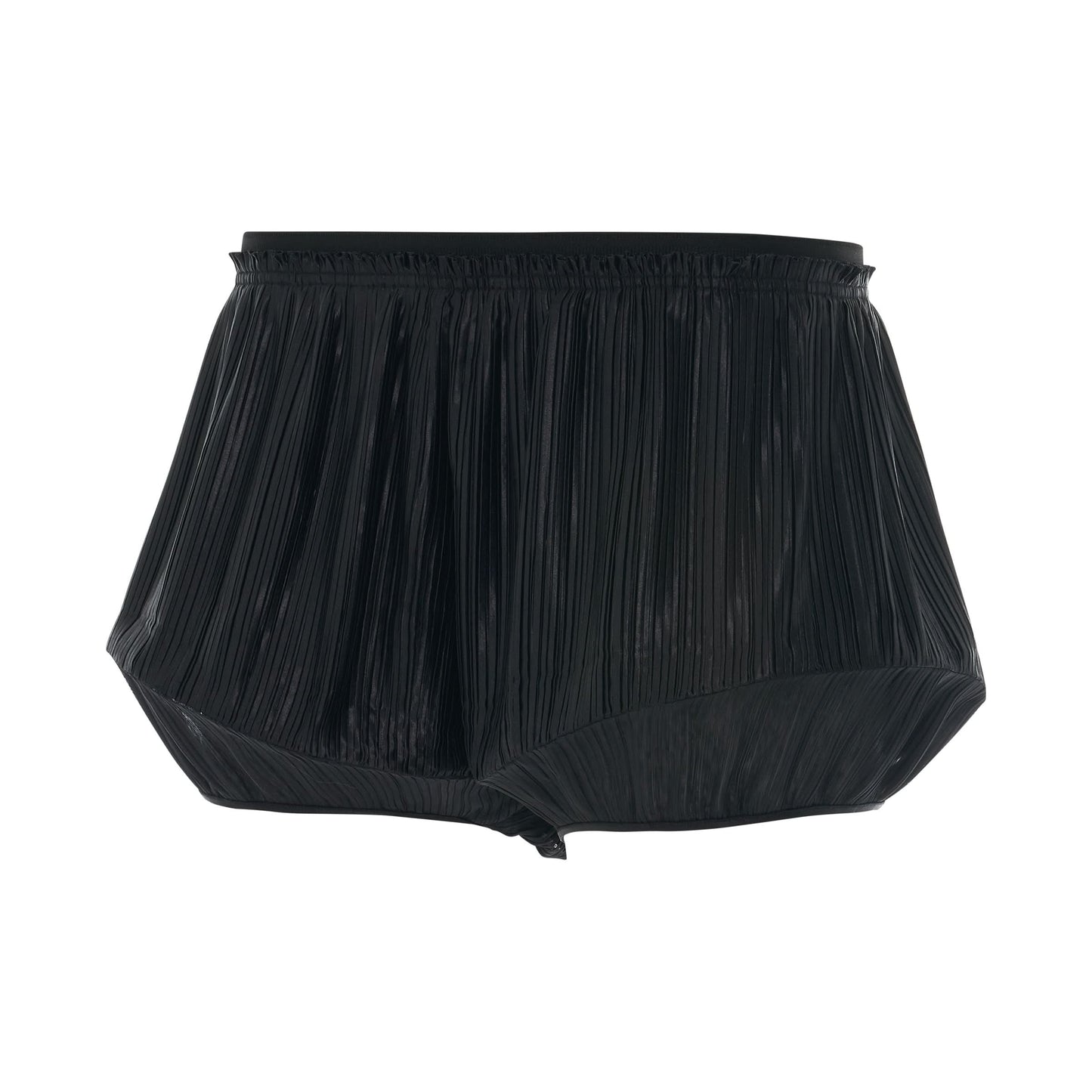Pleated Structured Shorts in Black