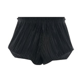 Pleated Structured Shorts in Black
