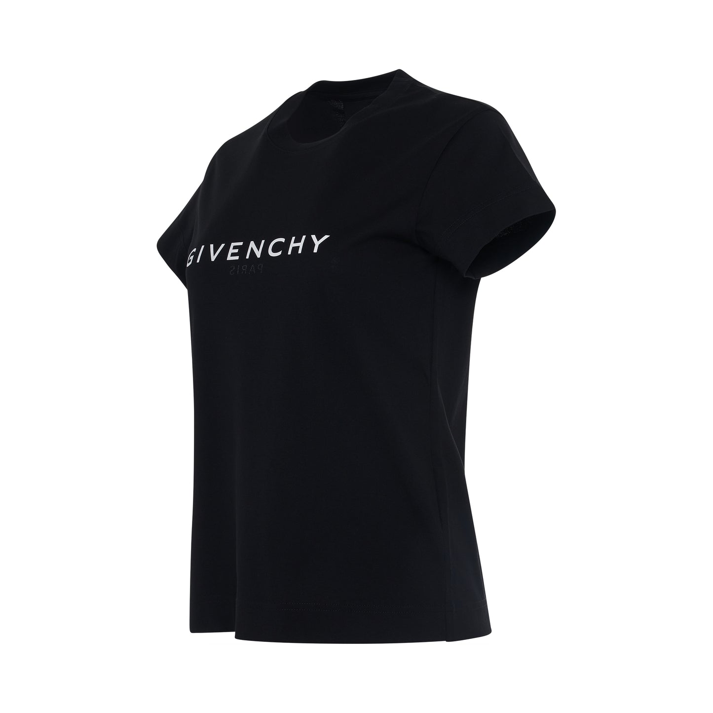 Reverse Logo Fitted T-Shirt in Black