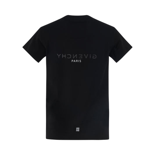 Reverse Logo Fitted T-Shirt in Black