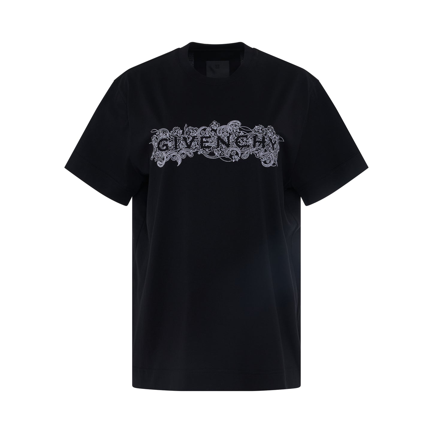 4G Embroidered Logo Classic Fit T-Shirt in Black