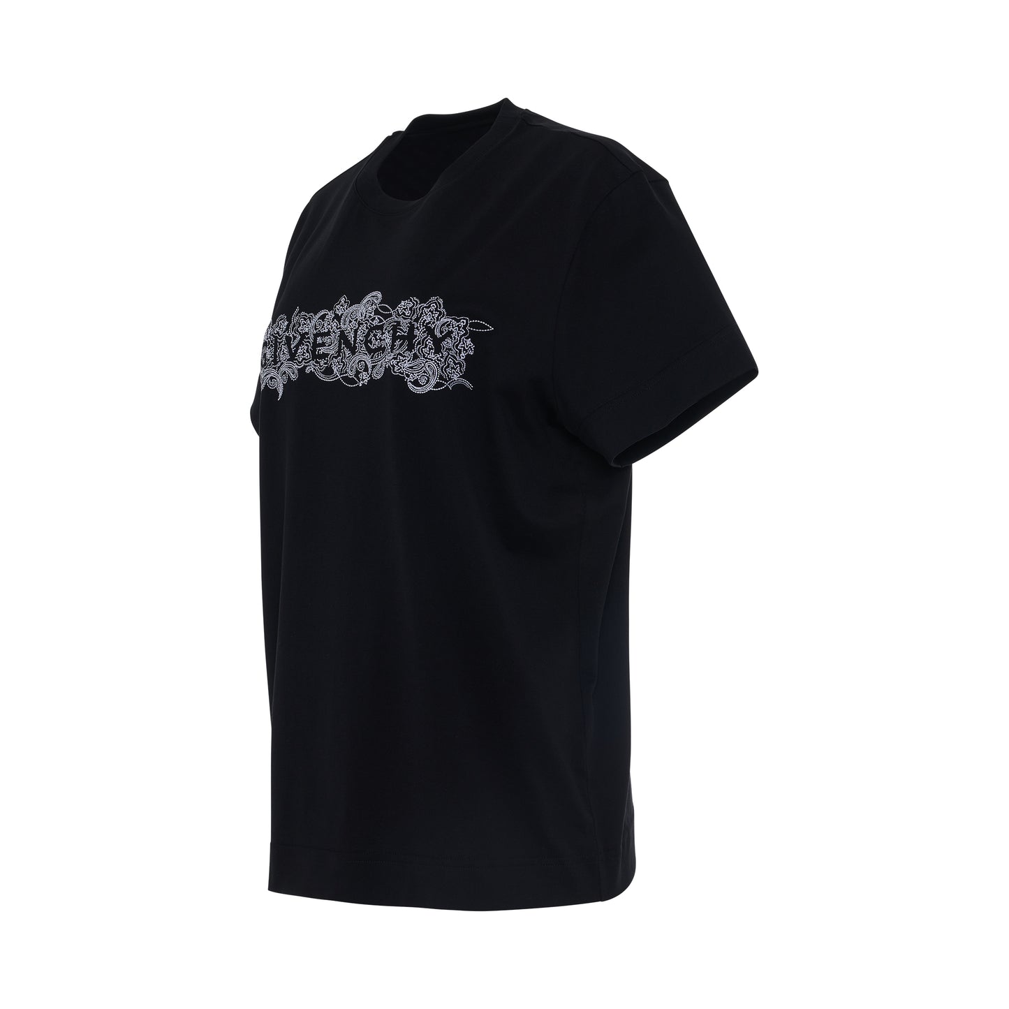 4G Embroidered Logo Classic Fit T-Shirt in Black