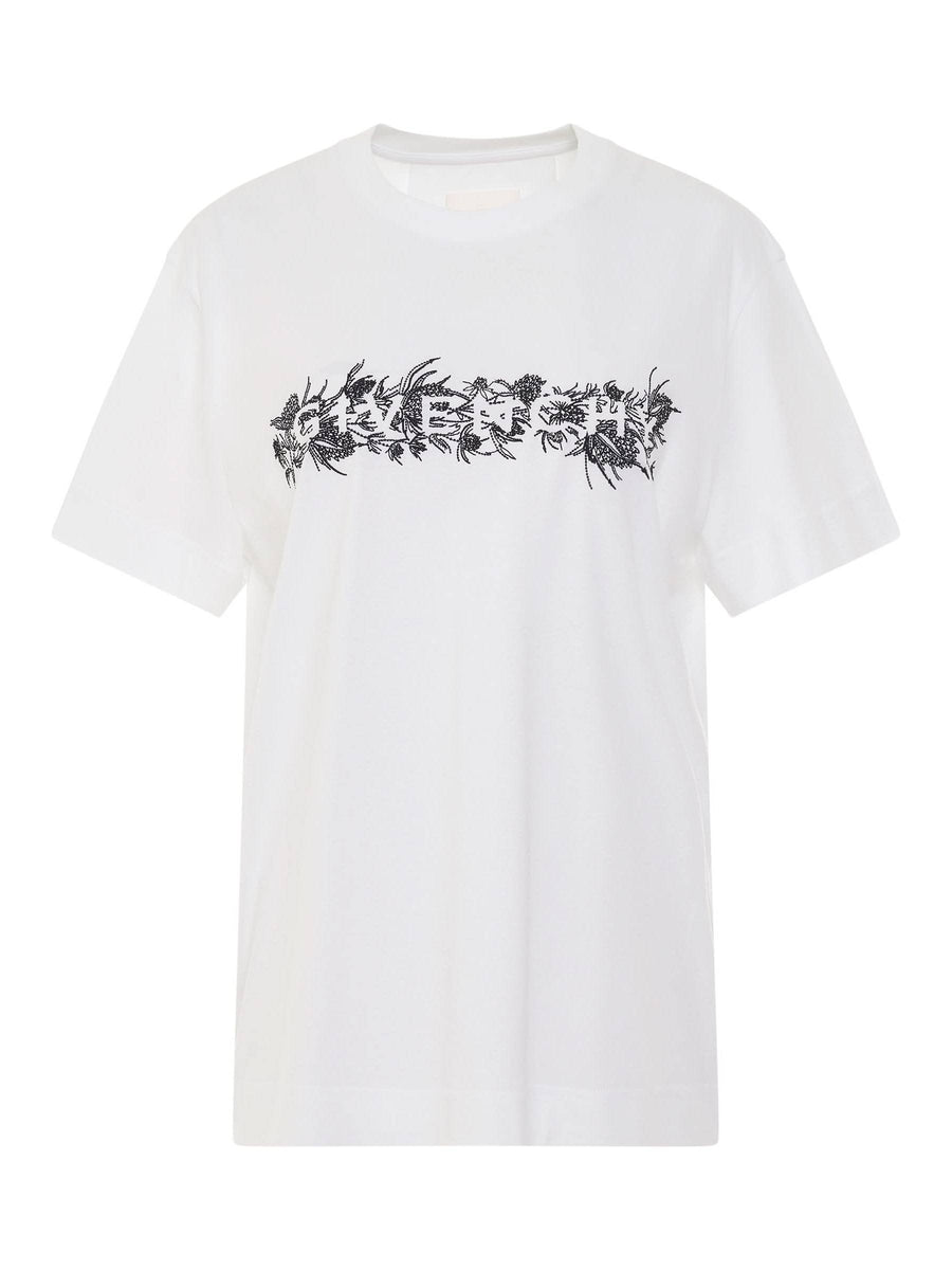 4G Embroidered Logo Thistle T-Shirt in White
