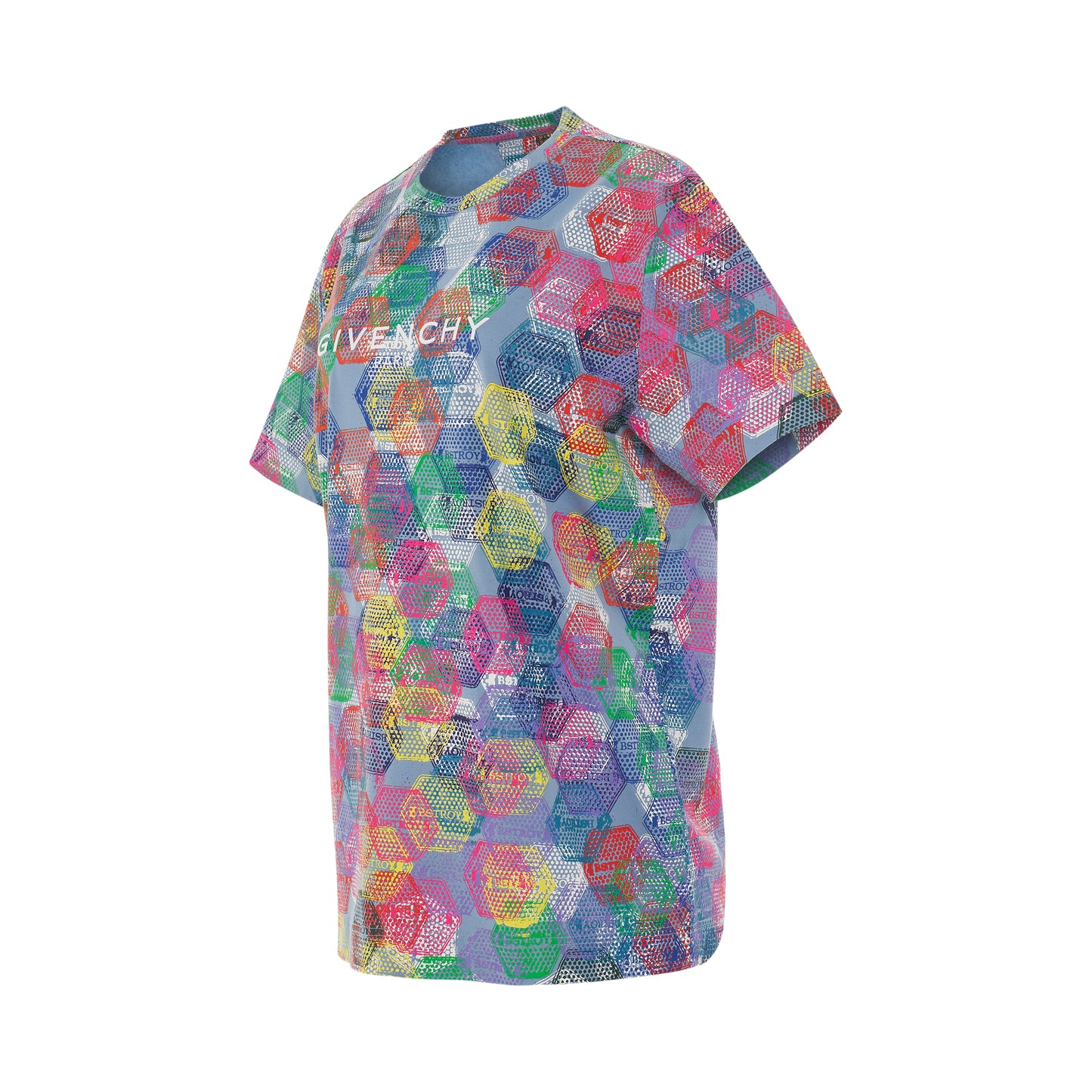 BSTROY All Over Patch Print Loose Fit T-Shirt in Multicolour