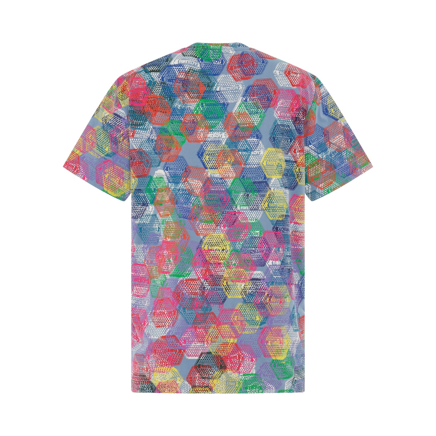 BSTROY All Over Patch Print Loose Fit T-Shirt in Multicolour