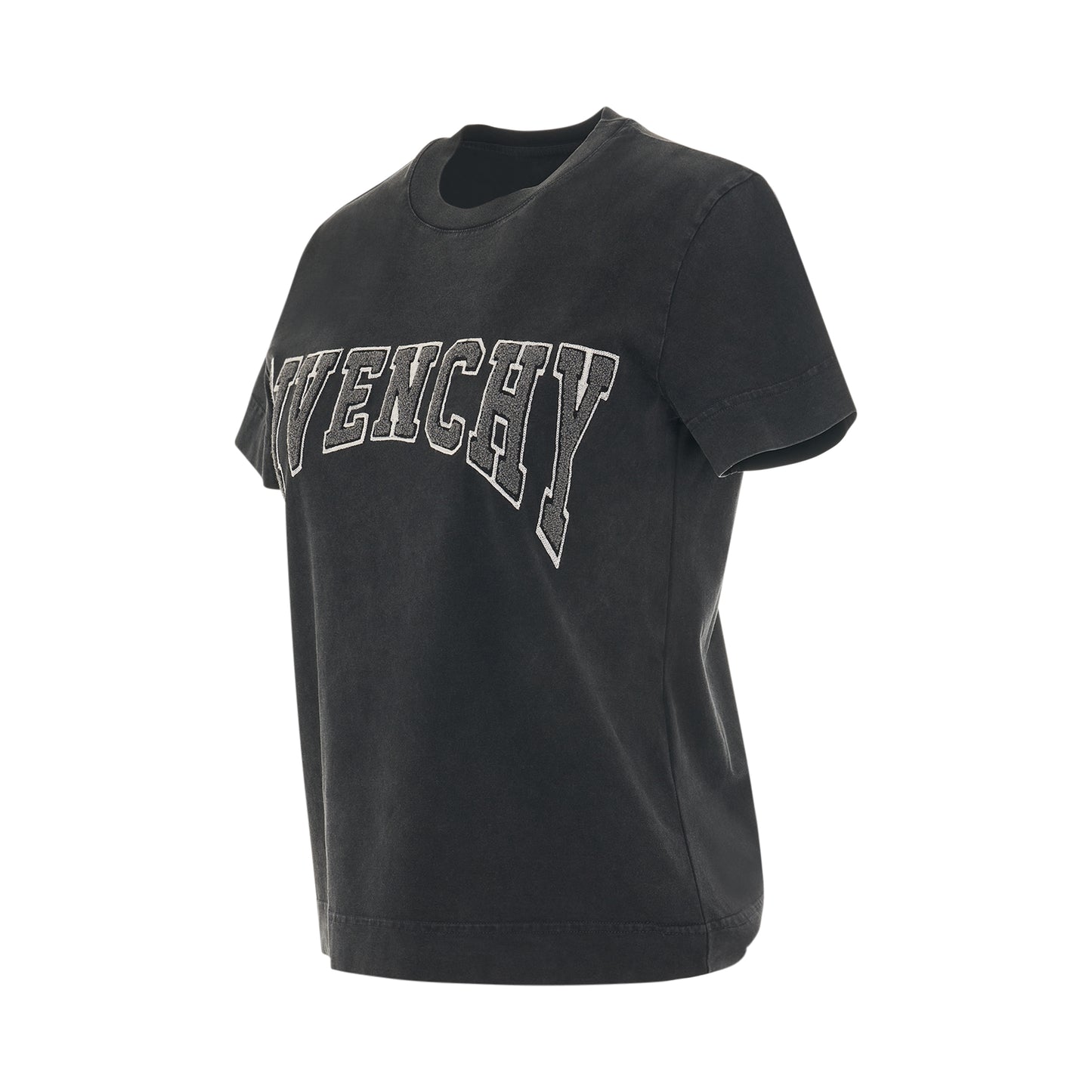 College Logo Slim Fit T-Shirt in Black