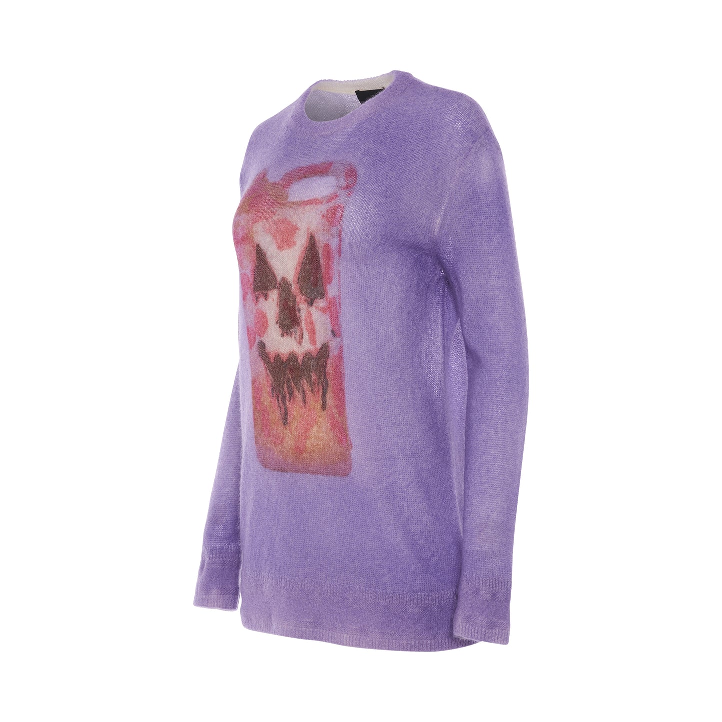 Mixmat Crew Neck Print Sweater in Mauve